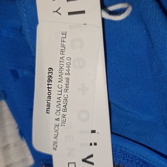 Alice + Olivia Blue Ruffle Sleeve Mini Dress No Tag See Mesurements - Picture 16 of 16